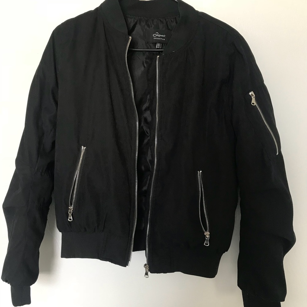 Black bomber jacket